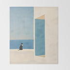 Quiet Cat by the Sea Throw Blanket Gallery Image 2