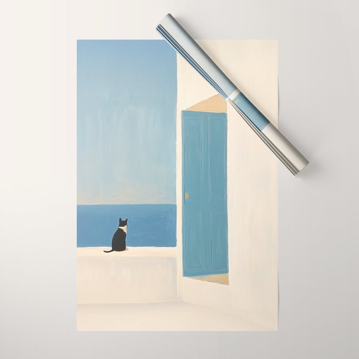 Quiet Cat by the Sea Wrapping Paper Gallery Image 1