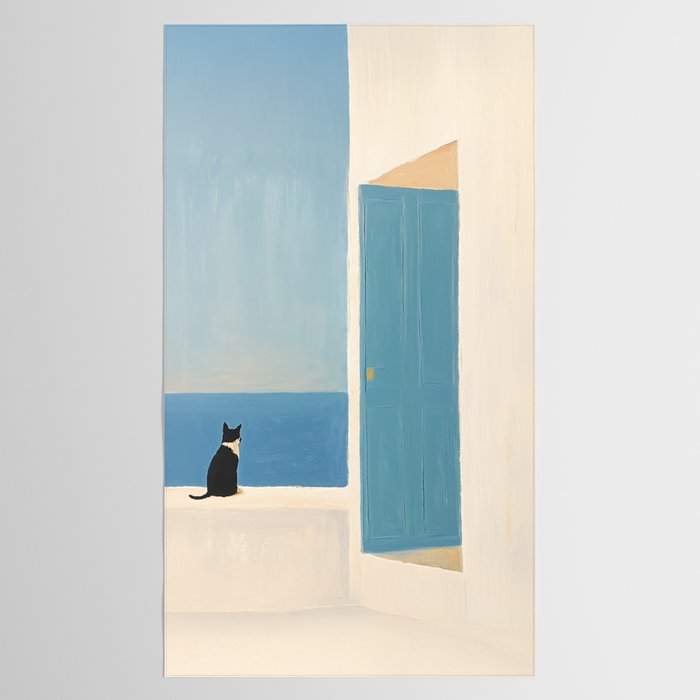 Quiet Cat by the Sea Tablecloth Gallery Image 2