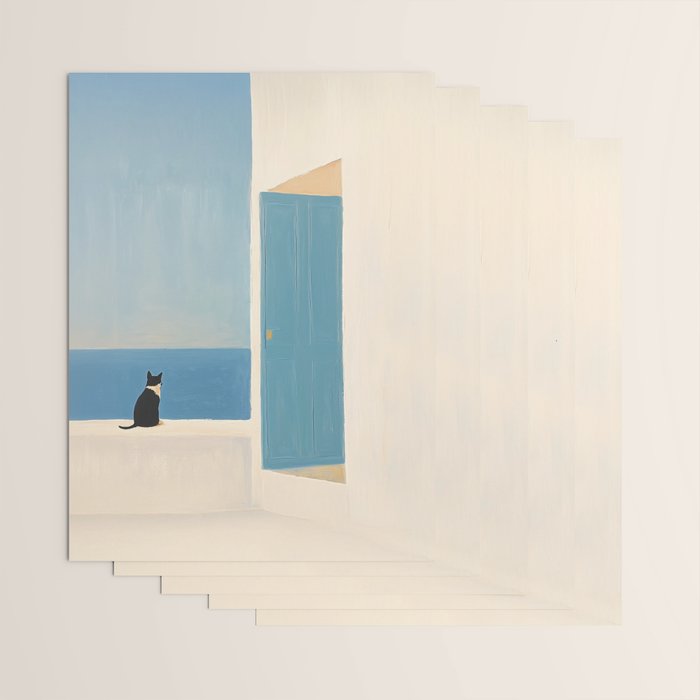 Quiet Cat by the Sea Wrapping Paper Gallery Image 3