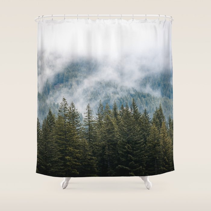PNW Forest Adventure - Nature Photography Shower Curtain Gallery Image 1