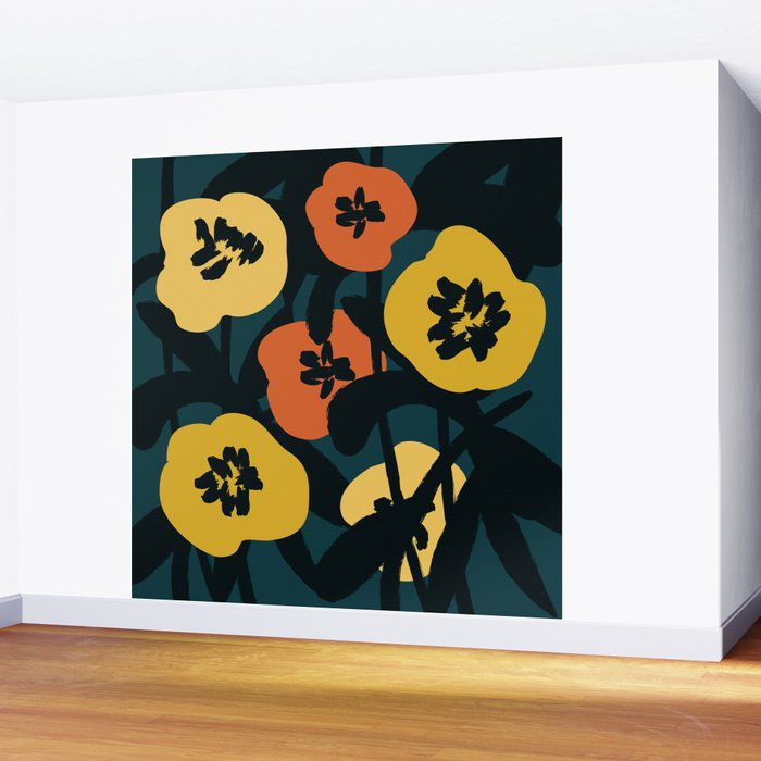 Midnight Flowers Wall Mural Gallery Image 2