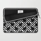 Black and white checkered love heart pattern Laptop Sleeve Gallery Image 2