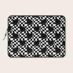 Black and white checkered love heart pattern Laptop Sleeve Gallery Image 1