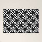 Black and white checkered love heart pattern Welcome Mat Gallery Image 1