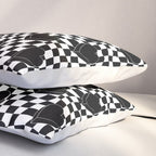 Black and white checkered love heart pattern Pillow Sham Gallery Image 3