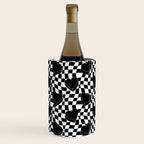 Black and white checkered love heart pattern Wine Chiller Gallery Image 1
