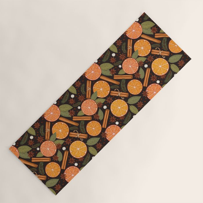 Winter Spice in Charcoal Yoga Mat Gallery Image 1