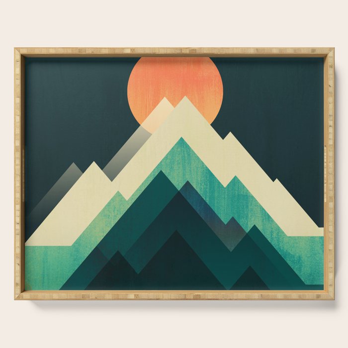 Ablaze on cold mountain Serving Tray Gallery Image 1