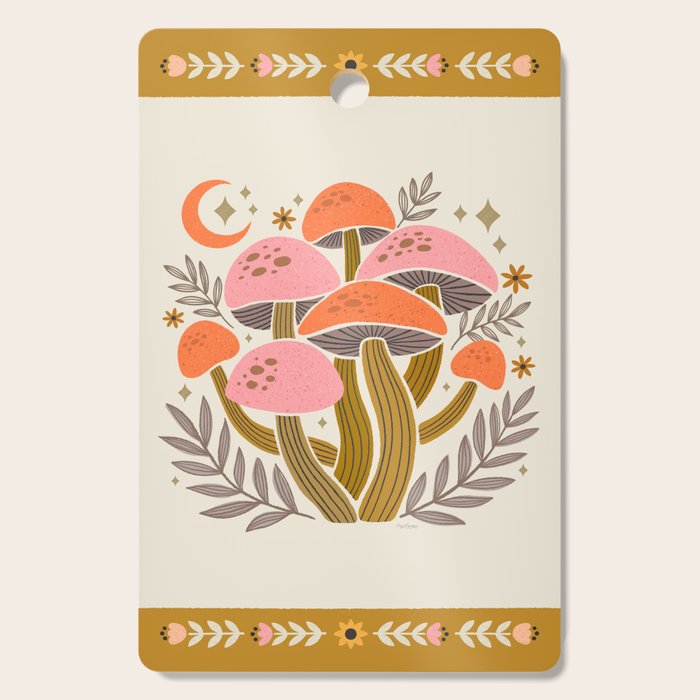 Mushrooms and Moons - Light Cutting Board Gallery Image 1