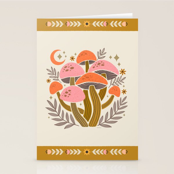 Mushrooms and Moons - Light Stationery Card Gallery Image 2