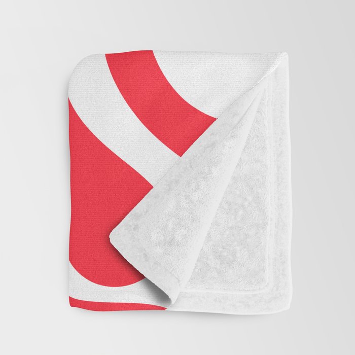 Retro Liquid Swirl Abstract Pattern Bright Red and White Throw Blanket Gallery Image 3