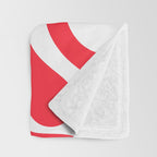 Retro Liquid Swirl Abstract Pattern Bright Red and White Throw Blanket Gallery Image 3