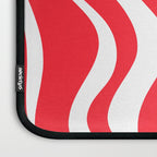 Retro Liquid Swirl Abstract Pattern Bright Red and White Laptop Sleeve Gallery Image 3