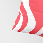 Retro Liquid Swirl Abstract Pattern Bright Red and White Pillow Sham Gallery Image 4
