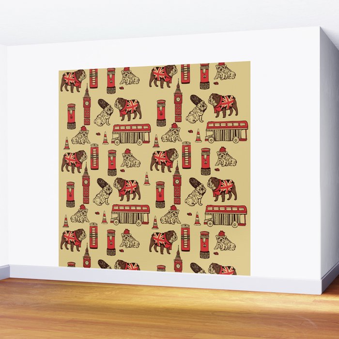 London English Bulldog Wall Mural Gallery Image 2