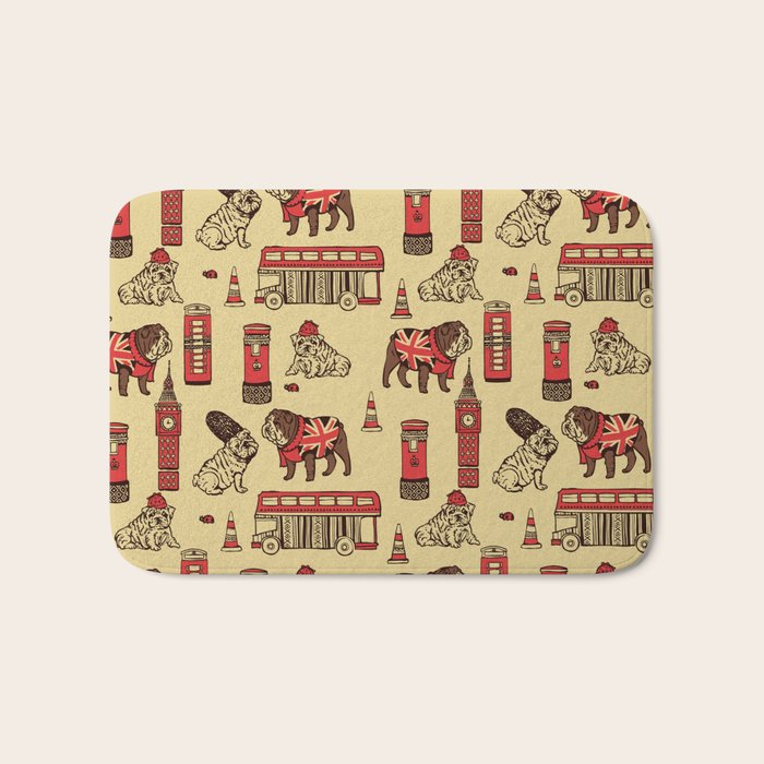 London English Bulldog Bath Mat Gallery Image 1