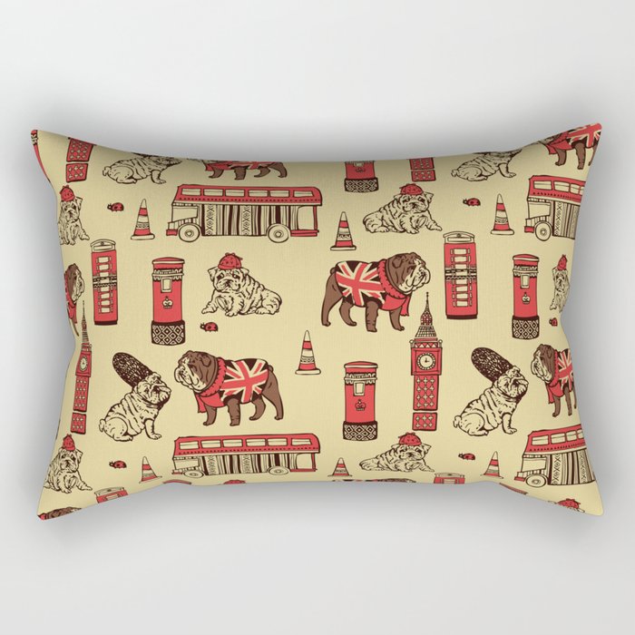 London English Bulldog Rectangular Pillow Gallery Image 2