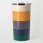 Mid Century Modern Minimalist Color Block Pattern Yellow Grey Green Travel Mug Gallery Image 1