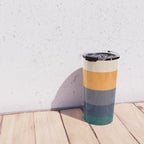 Mid Century Modern Minimalist Color Block Pattern Yellow Grey Green Travel Mug Gallery Image 4