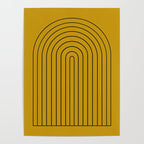 Minimal Arch VII Ochre Modern Geometric Lines Poster Gallery Image 4