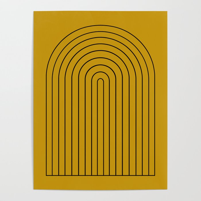 Minimal Arch VII Ochre Modern Geometric Lines Poster Gallery Image 4