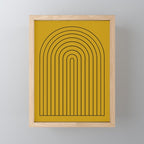 Minimal Arch VII Ochre Modern Geometric Lines Mini Art Print Gallery Image 1
