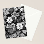 Black and White Floral Pattern Stationery Card Gallery Image 2