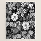 Black and White Floral Pattern Jigsaw Puzzle Gallery Image 1