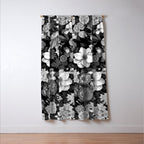 Black and White Floral Pattern Window Curtain Gallery Image 3