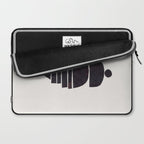 Black & White Minimalist Mid Century Paper collage Funky Black Ink Tribal Geometric by Ejaaz Haniff Laptop Sleeve Gallery Image 2