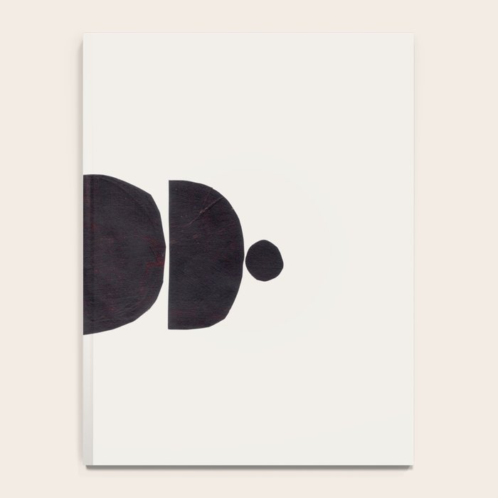 Black & White Minimalist Mid Century Paper collage Funky Black Ink Tribal Geometric by Ejaaz Haniff Notebook Gallery Image 4