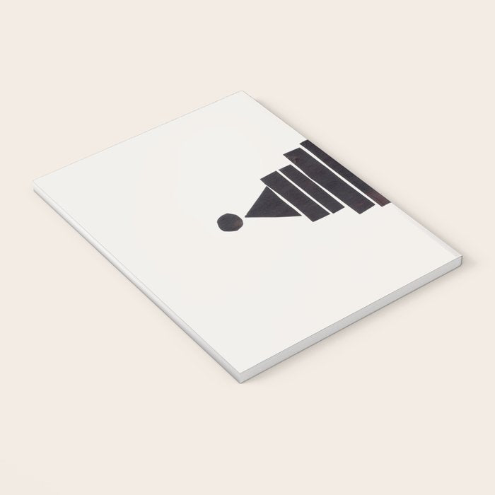 Black & White Minimalist Mid Century Paper collage Funky Black Ink Tribal Geometric by Ejaaz Haniff Notebook Gallery Image 3