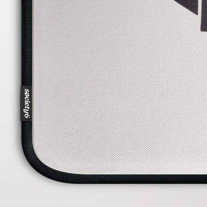 Black & White Minimalist Mid Century Paper collage Funky Black Ink Tribal Geometric by Ejaaz Haniff Laptop Sleeve Gallery Image 3