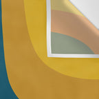 Retro Groove Mustard Teal - Minimalist Mid Century Abstract Pattern Wall Tapestry Gallery Image 3
