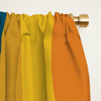 Retro Groove Mustard Teal - Minimalist Mid Century Abstract Pattern Window Curtain Gallery Image 2