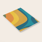 Retro Groove Mustard Teal - Minimalist Mid Century Abstract Pattern Notebook Gallery Image 3