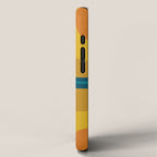 Retro Groove Mustard Teal - Minimalist Mid Century Abstract Pattern iPhone Case Gallery Image 2