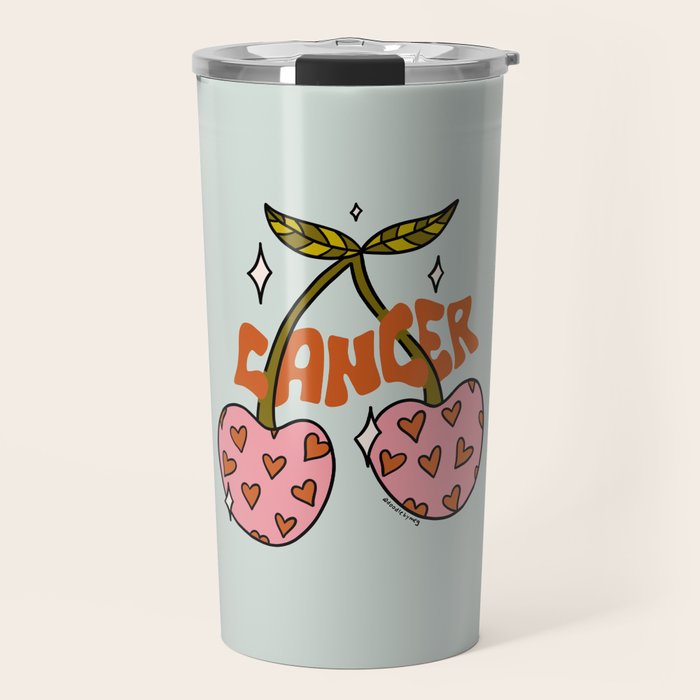 Cancer Zodiac Cherries Travel Mug Gallery Image 1