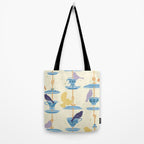Garden Bird feeding antique white Tote Bag Gallery Image 2