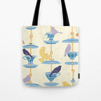 Garden Bird feeding antique white Tote Bag Gallery Image 1