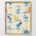 Garden Bird feeding antique white Serving Tray Gallery Image 1