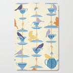 Garden Bird feeding antique white Cutting Board Gallery Image 1