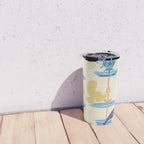 Garden Bird feeding antique white Travel Mug Gallery Image 4