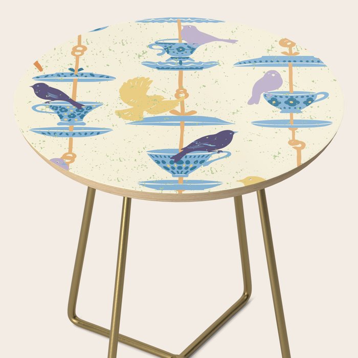 Garden Bird feeding antique white Side Table Gallery Image 2