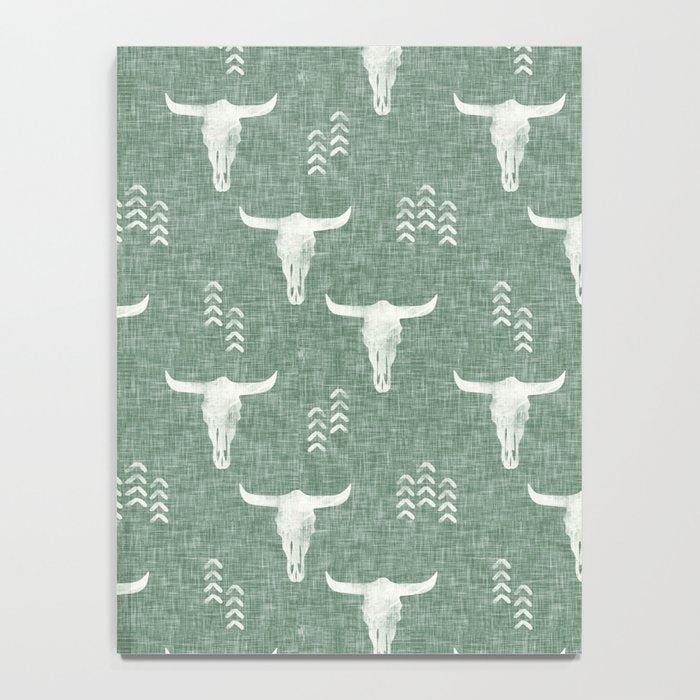 desert skulls - southwest cow skulls on sage Notebook Gallery Image 4