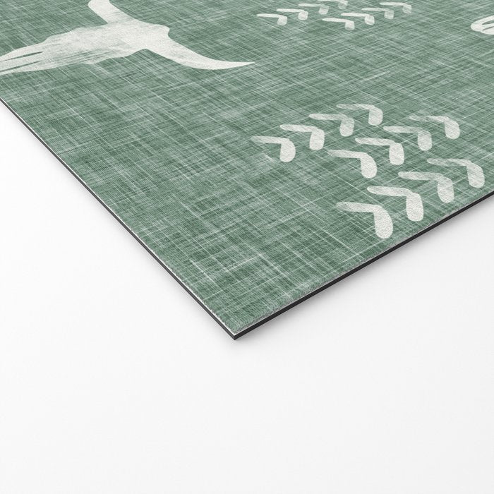 desert skulls - southwest cow skulls on sage Welcome Mat Gallery Image 2