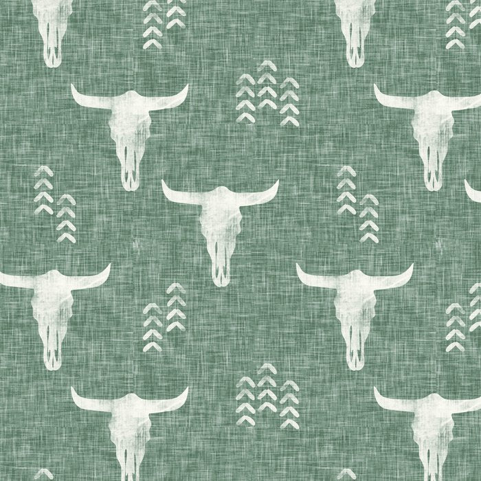 desert skulls - southwest cow skulls on sage Coffee Mug Gallery Image 2