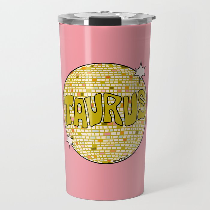 Taurus Disco Ball Travel Mug Gallery Image 1