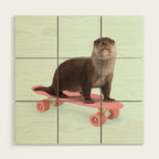 SKATE OTTER Wood Wall Art Gallery Image 1